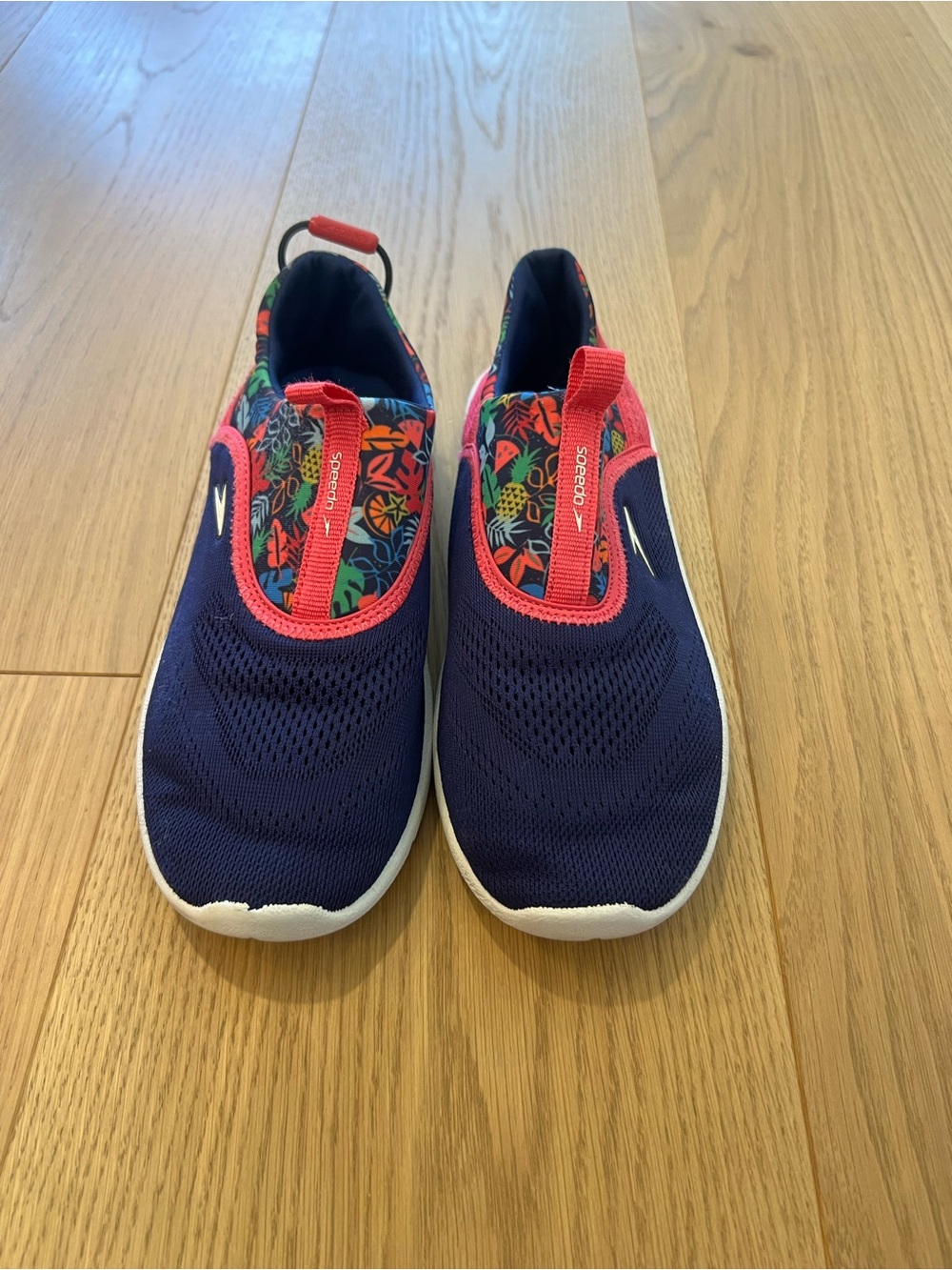 Speedo Kids Navy Slip-On Water Sneakers with Pink Accents